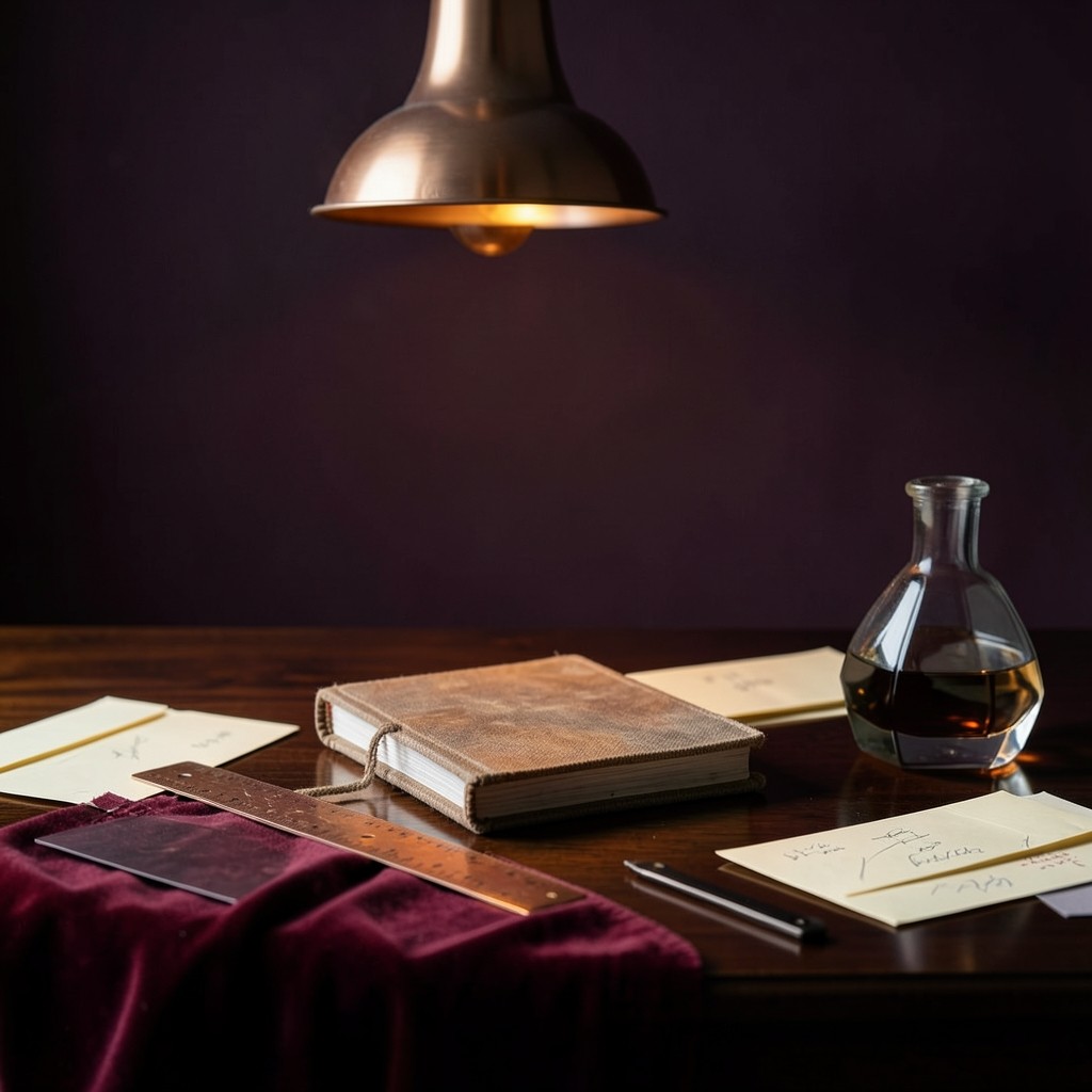 A closed savings book and face-down papers on a lacquered desk